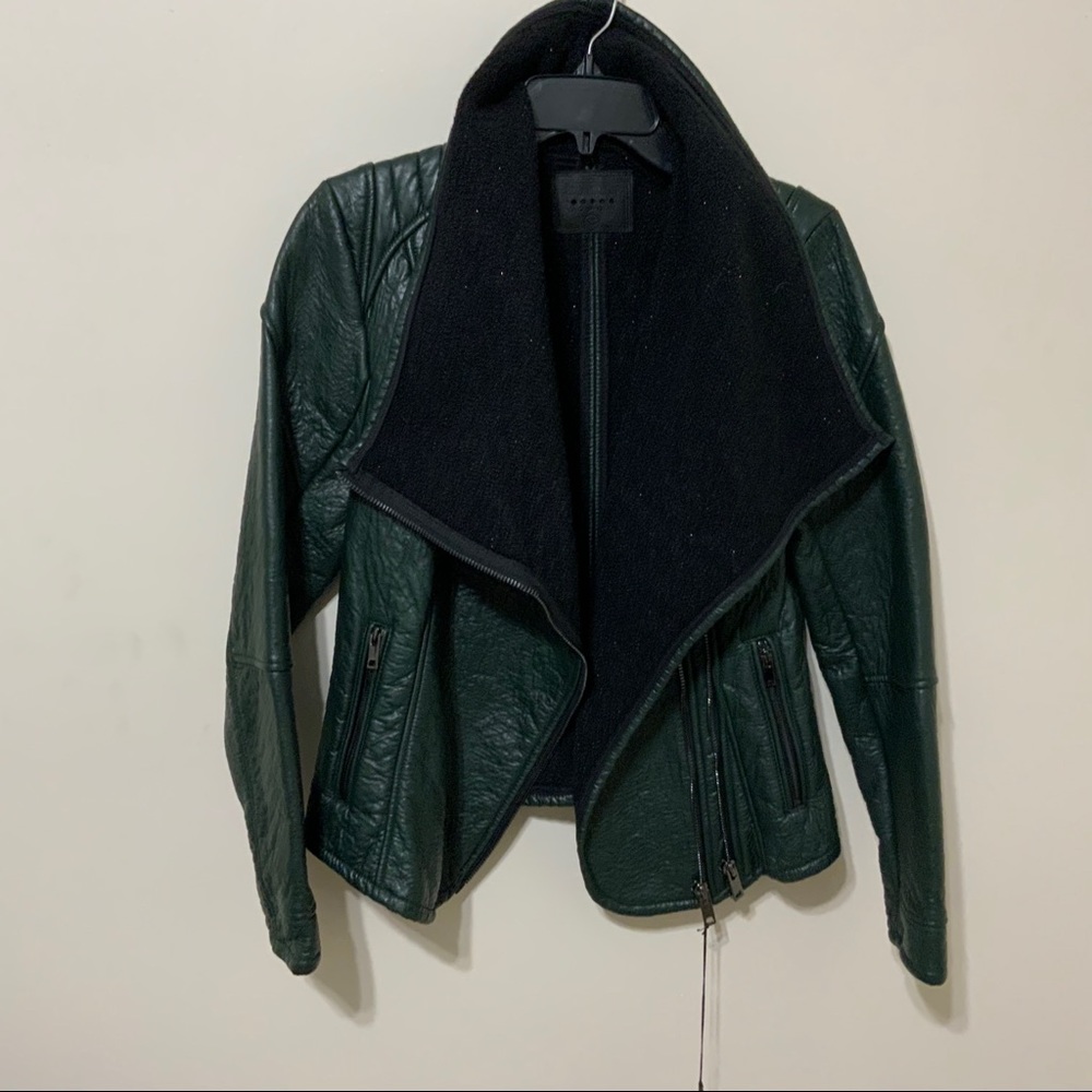 BLANKNYC hunter green vegan leather jacket NWT